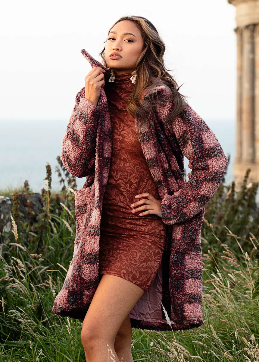 Gertie Coat in Rose Plaid
