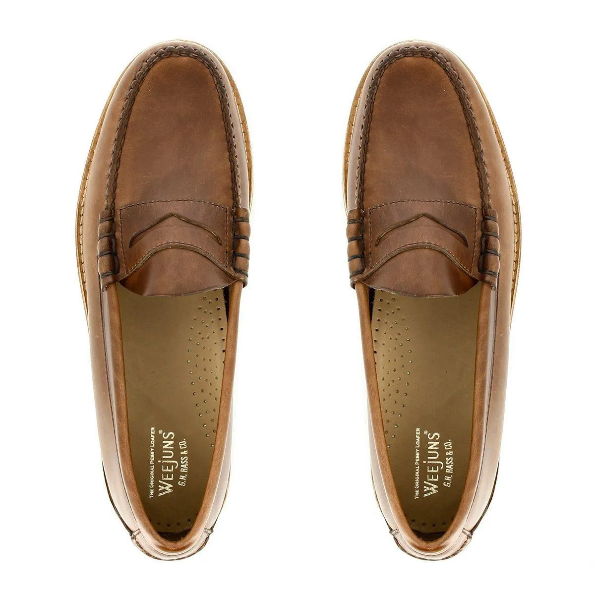 GH Bass Weejun wedge Mid brown Men's loafers