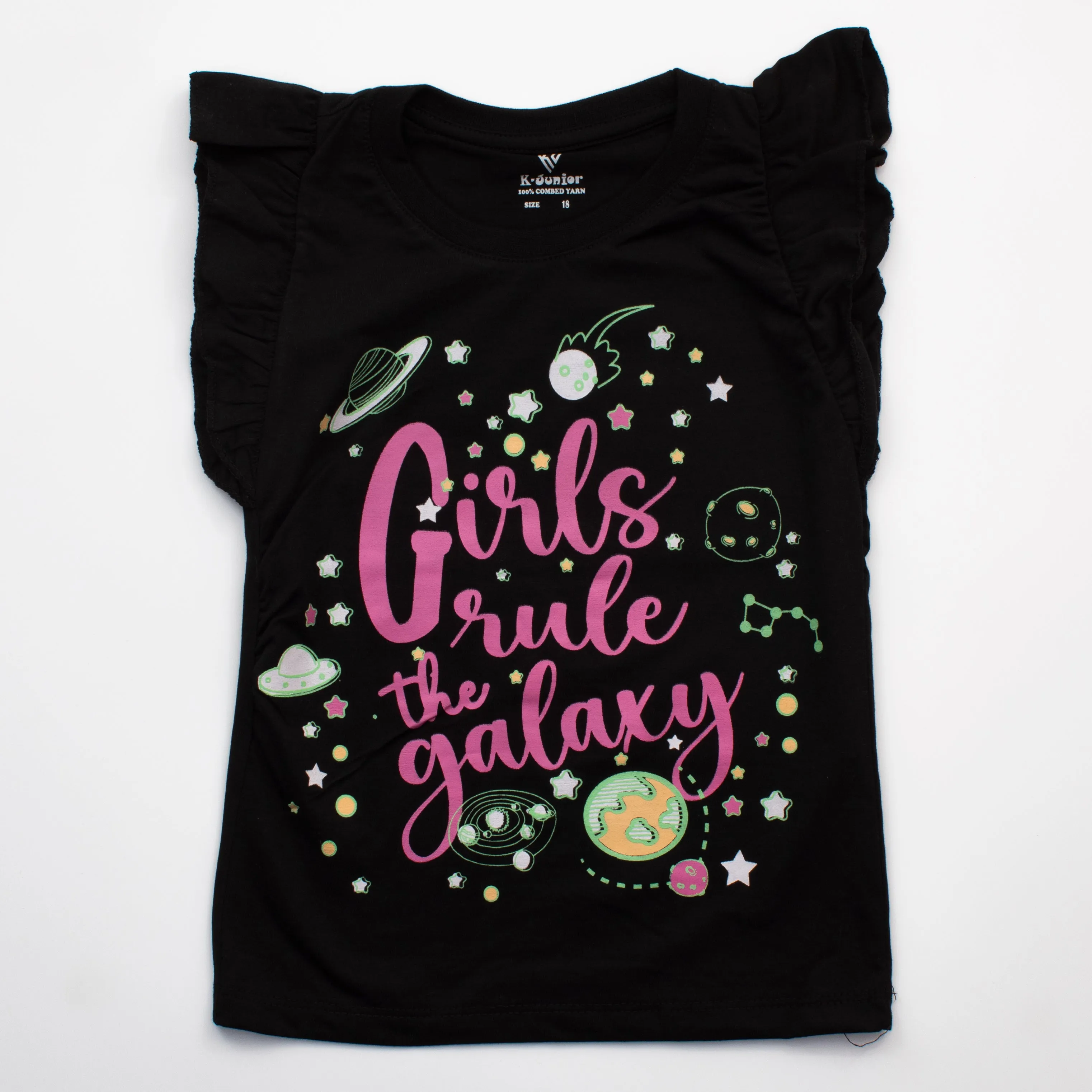 Girls H/S T Shirt Code - ( Galaxy )