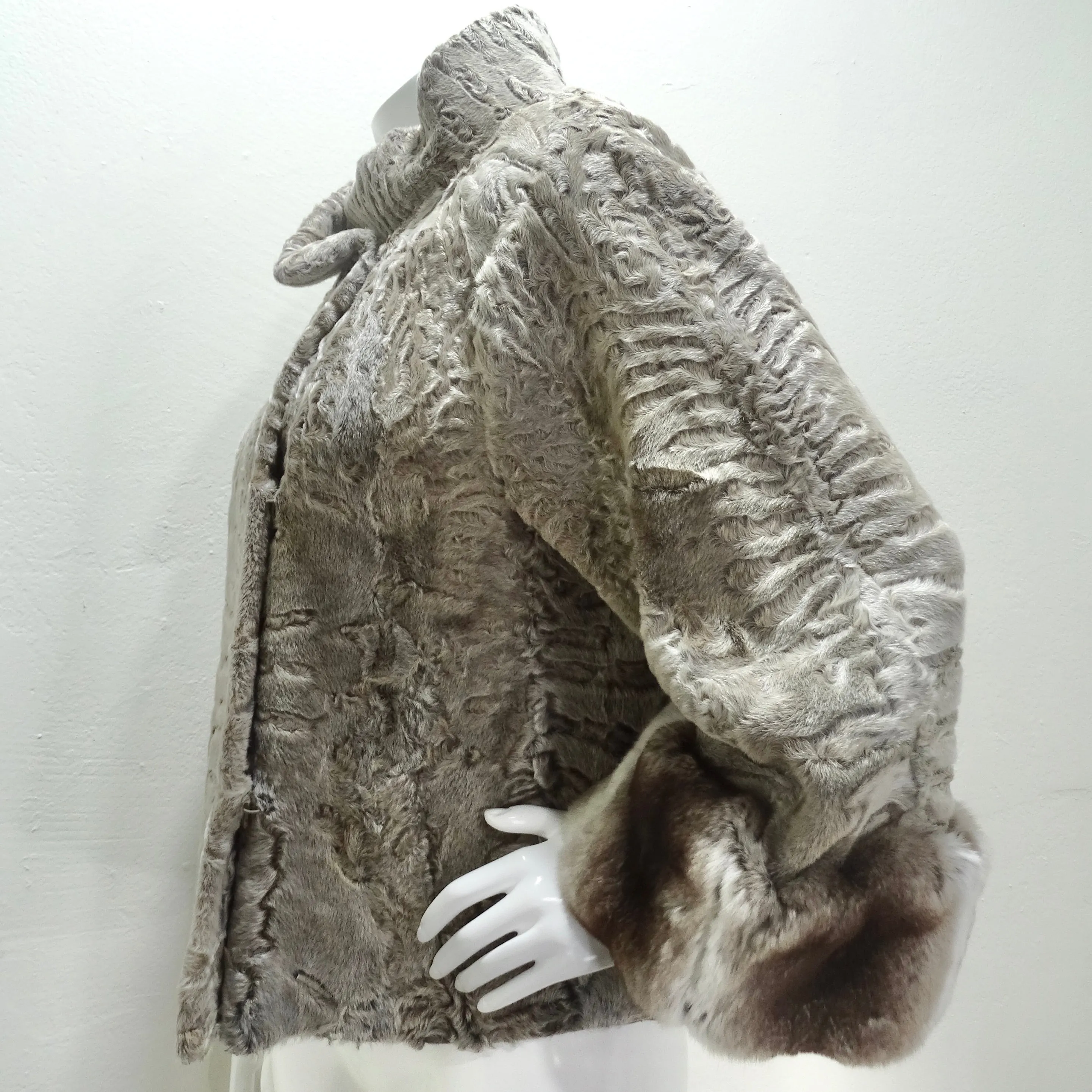 Giuliana Teso 1980s Chinchilla & Lamb Fur Jacket