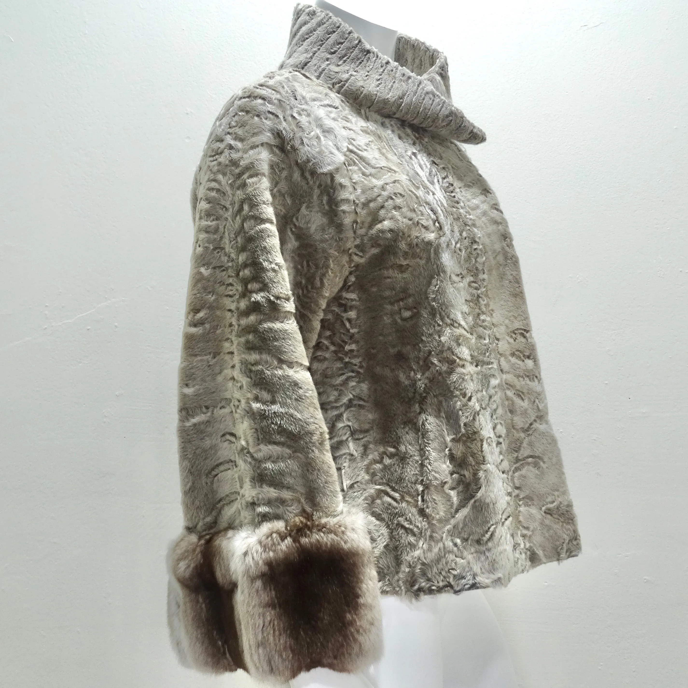 Giuliana Teso 1980s Chinchilla & Lamb Fur Jacket