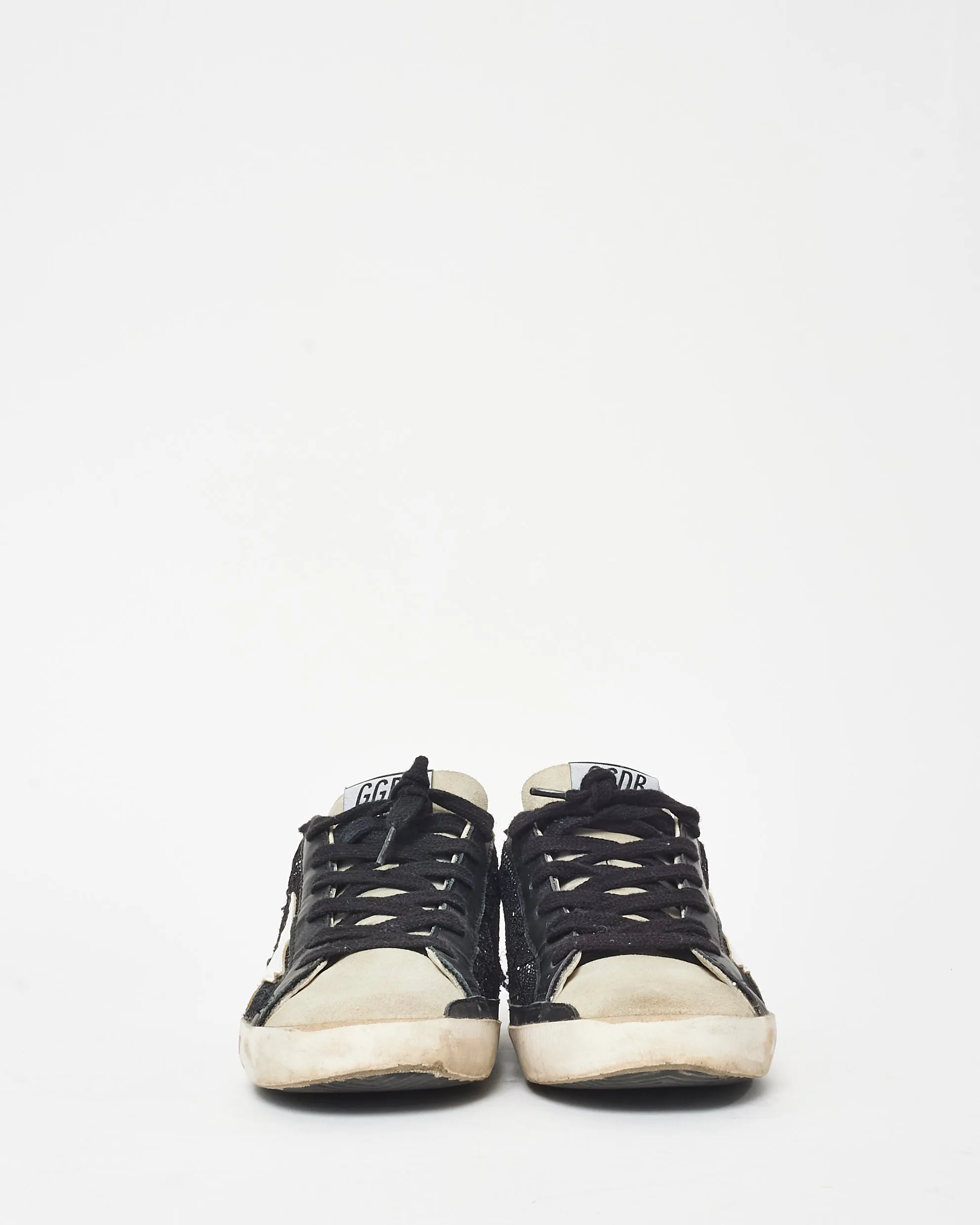 Golden Goose Black Sequin Lace & Pink Superstar Sneakers - 36
