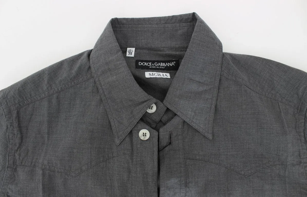 Gray Cotton SICILIA Regular Fit Casual Shirt