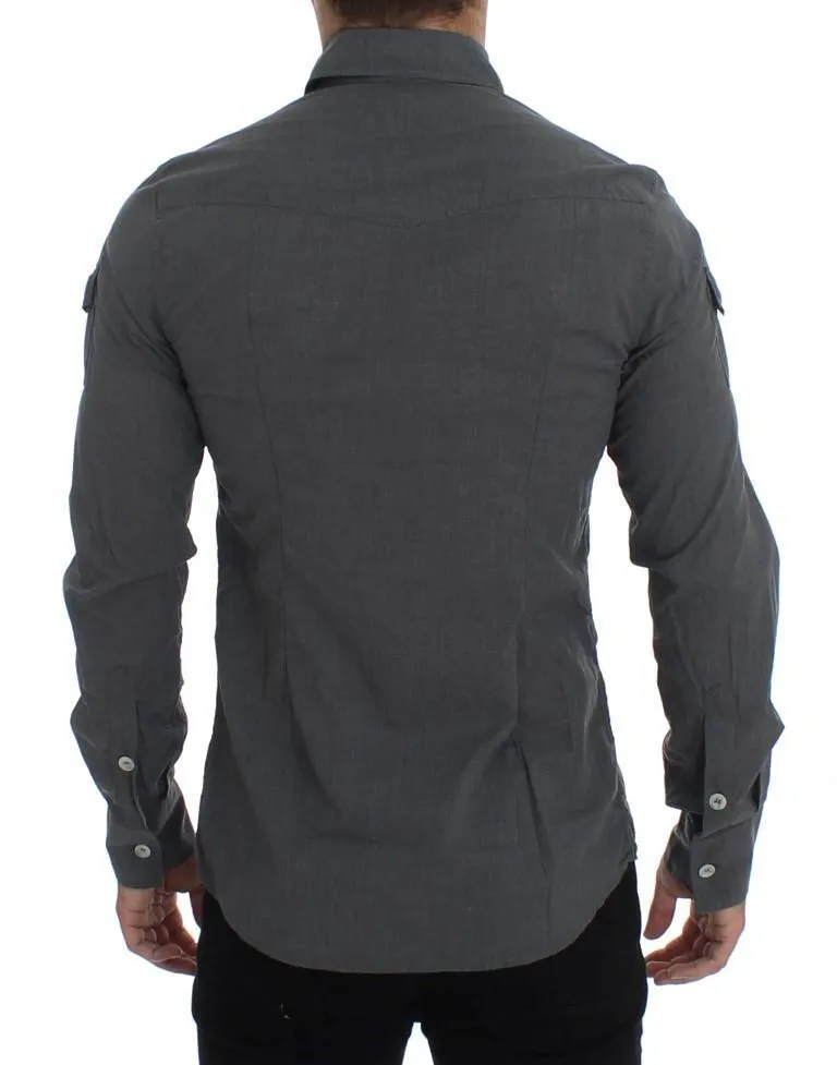 Gray Cotton SICILIA Regular Fit Casual Shirt