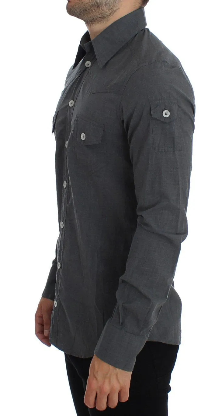 Gray Cotton SICILIA Regular Fit Casual Shirt