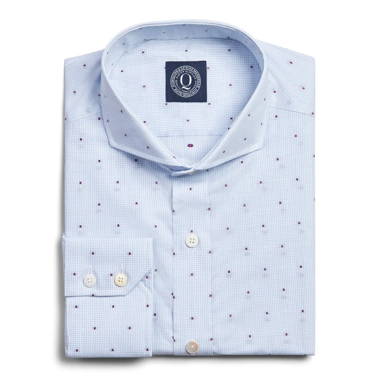 Grid Pindot Print - Wine