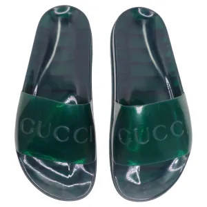 Gucci Rubber Slide Sandals Transparent Green