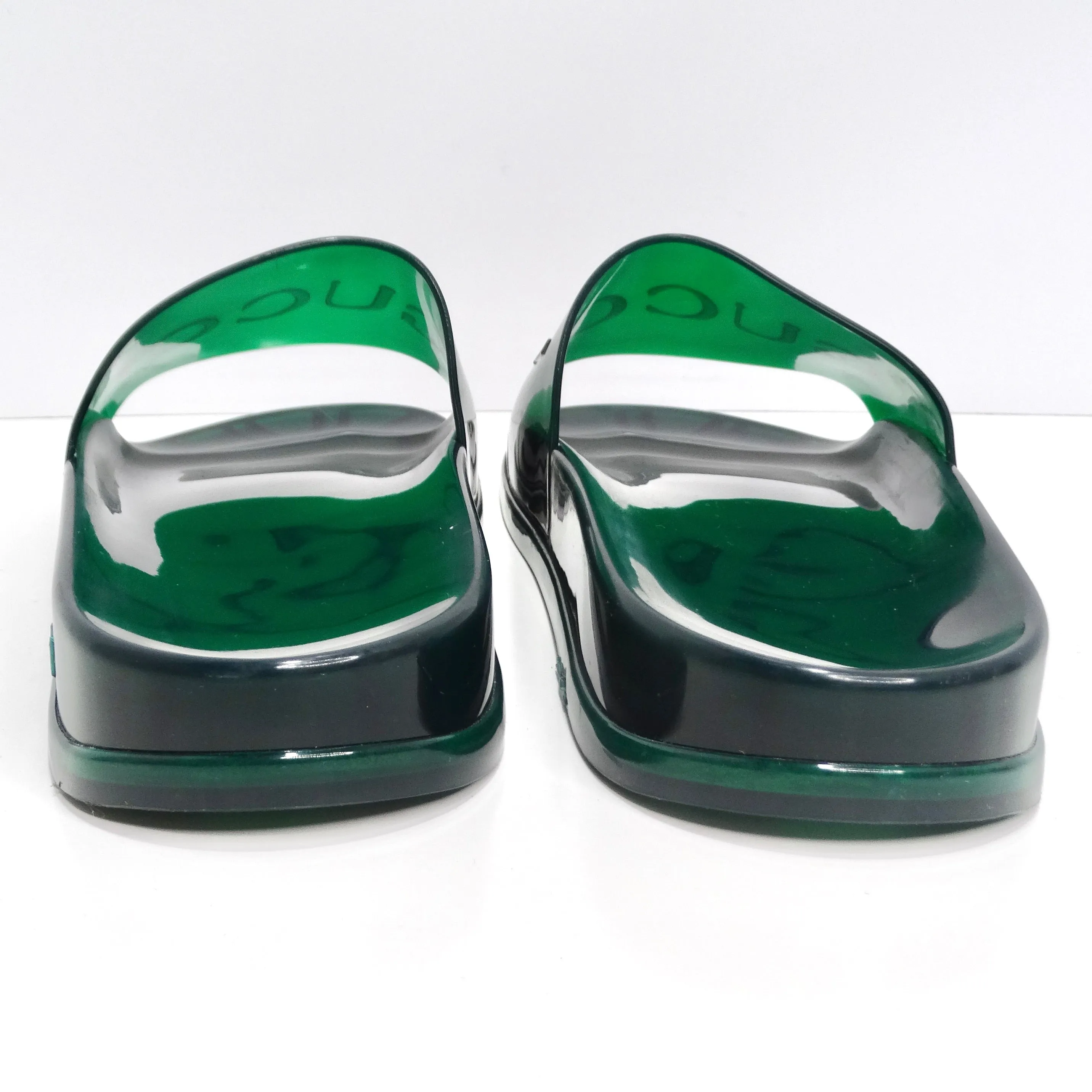 Gucci Rubber Slide Sandals Transparent Green