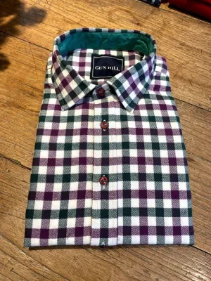 Gun Hill Mens Aintree Cotton shirt purple Made in the UK