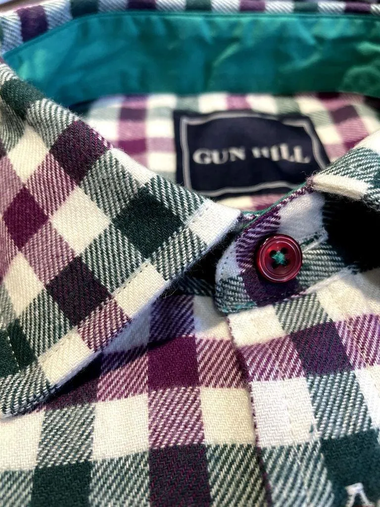 Gun Hill Mens Aintree Cotton shirt purple Made in the UK