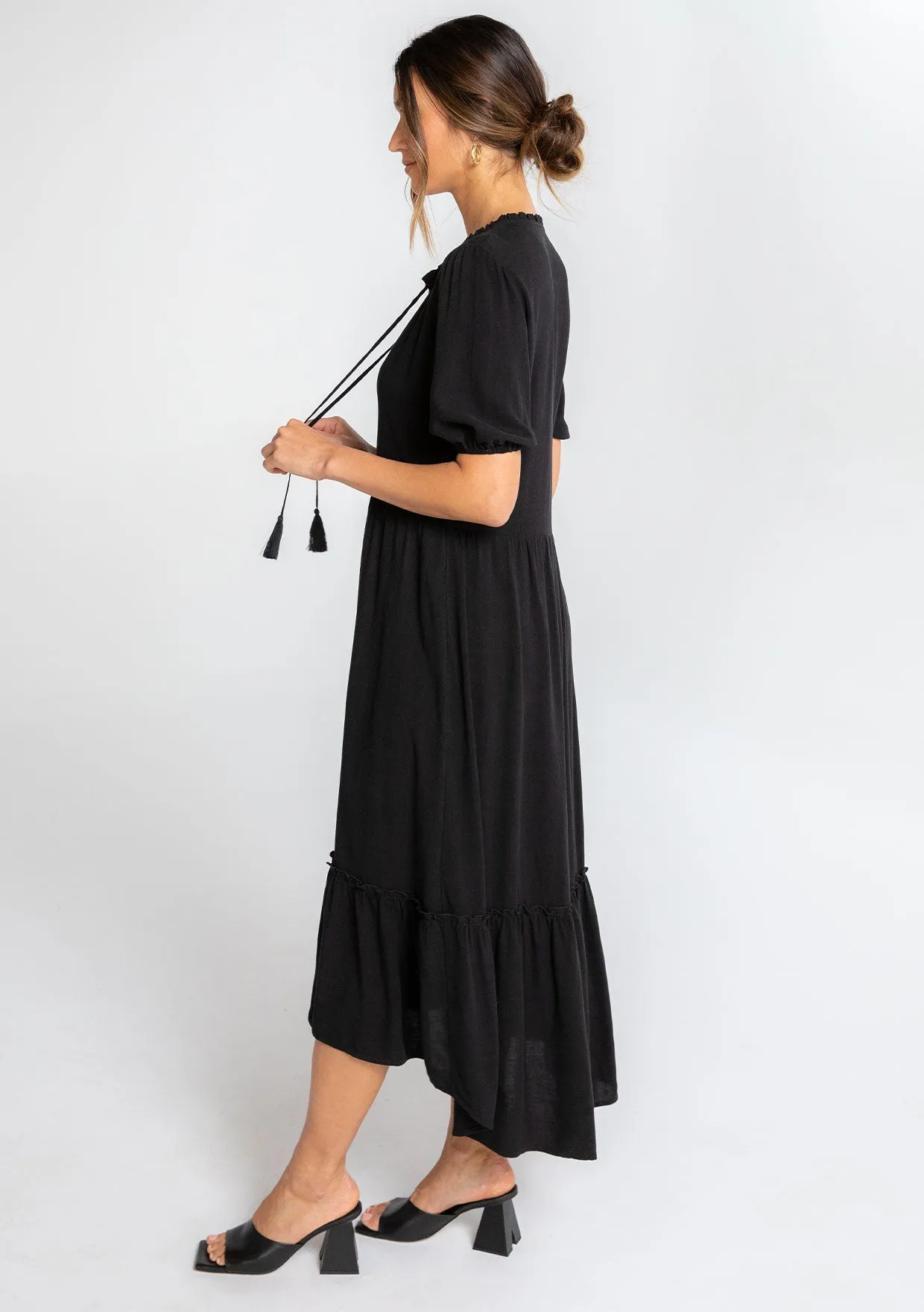 Hannah Button Front Midi Dress
