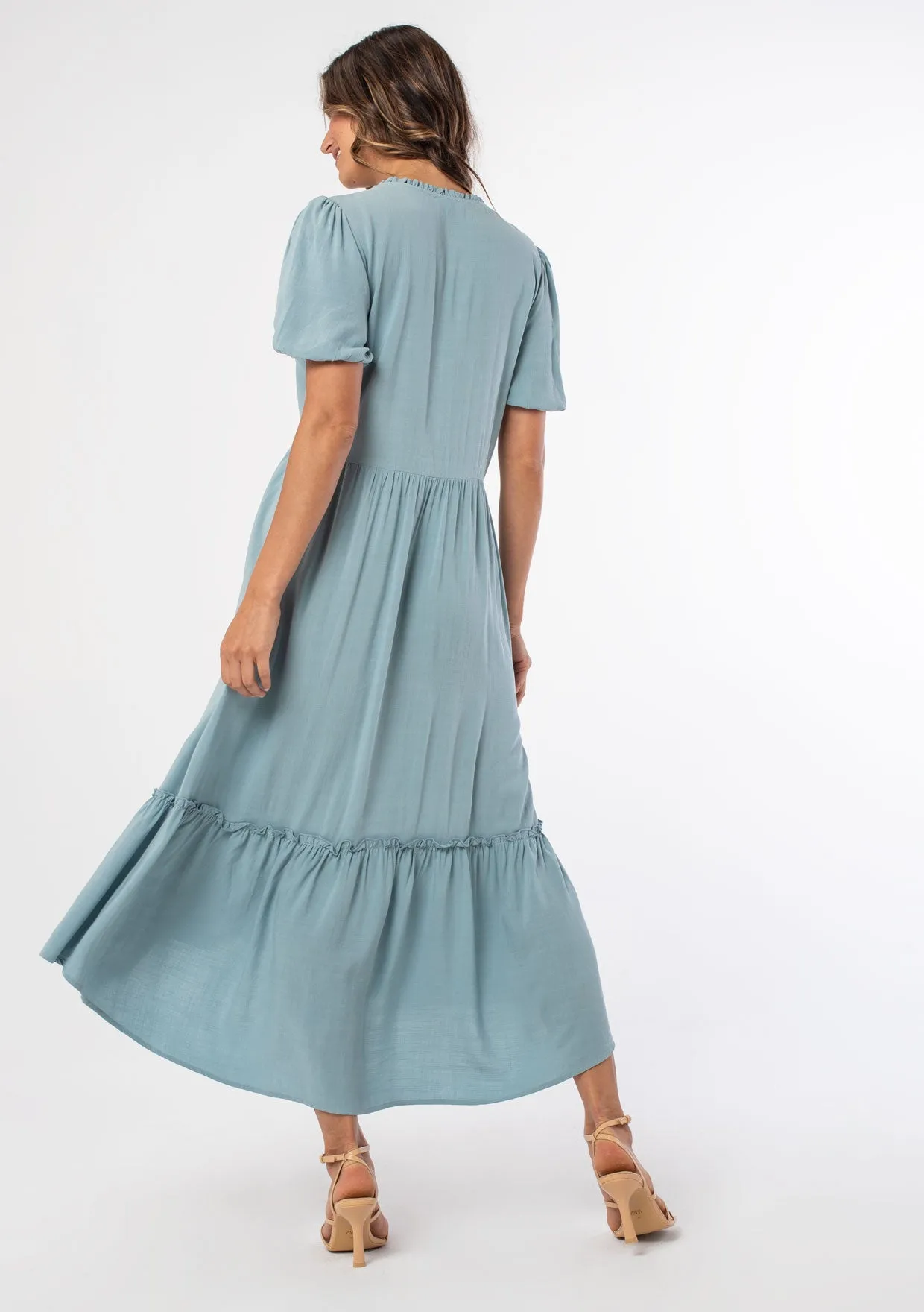Hannah Button Front Midi Dress