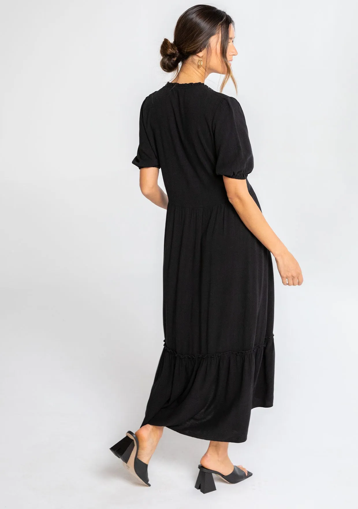 Hannah Button Front Midi Dress