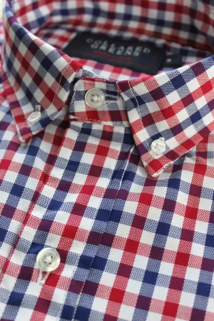 Hayden: Brookline Button Down Shirt - Red/Navy