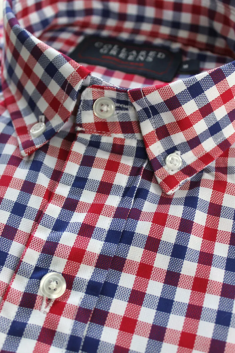 Hayden: Brookline Button Down Shirt - Red/Navy