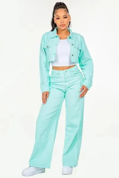 High Waist Distressed Wide Leg Jeans