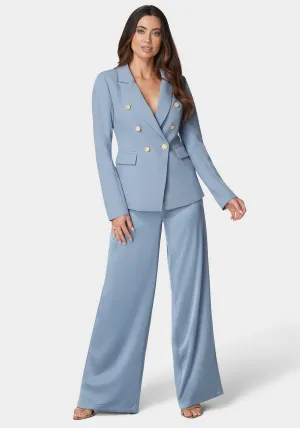 High Waist Ultra Wide Leg Satin Pant