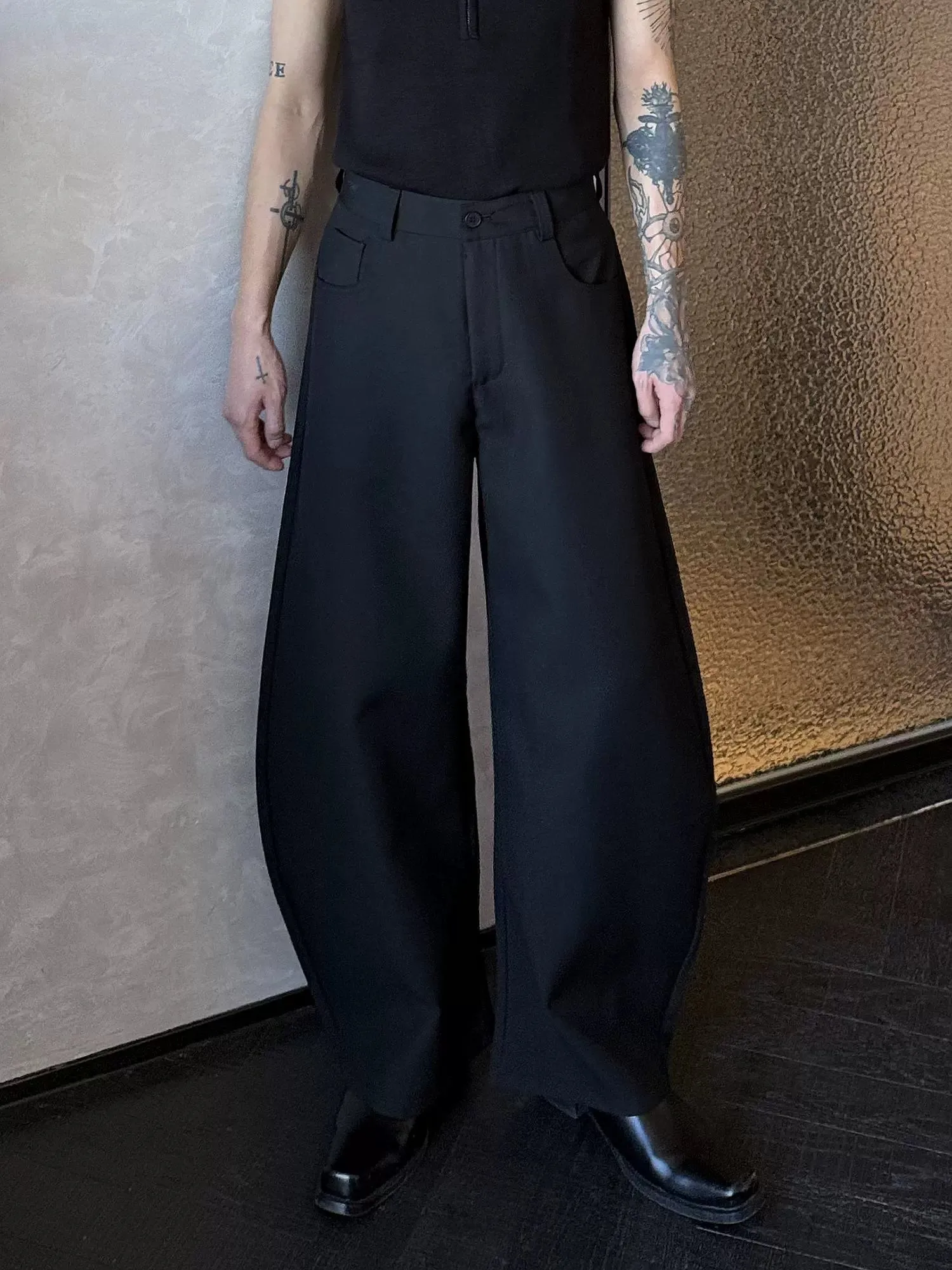 High-Waisted Wide-Leg Casual Pants