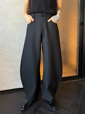 High-Waisted Wide-Leg Casual Pants