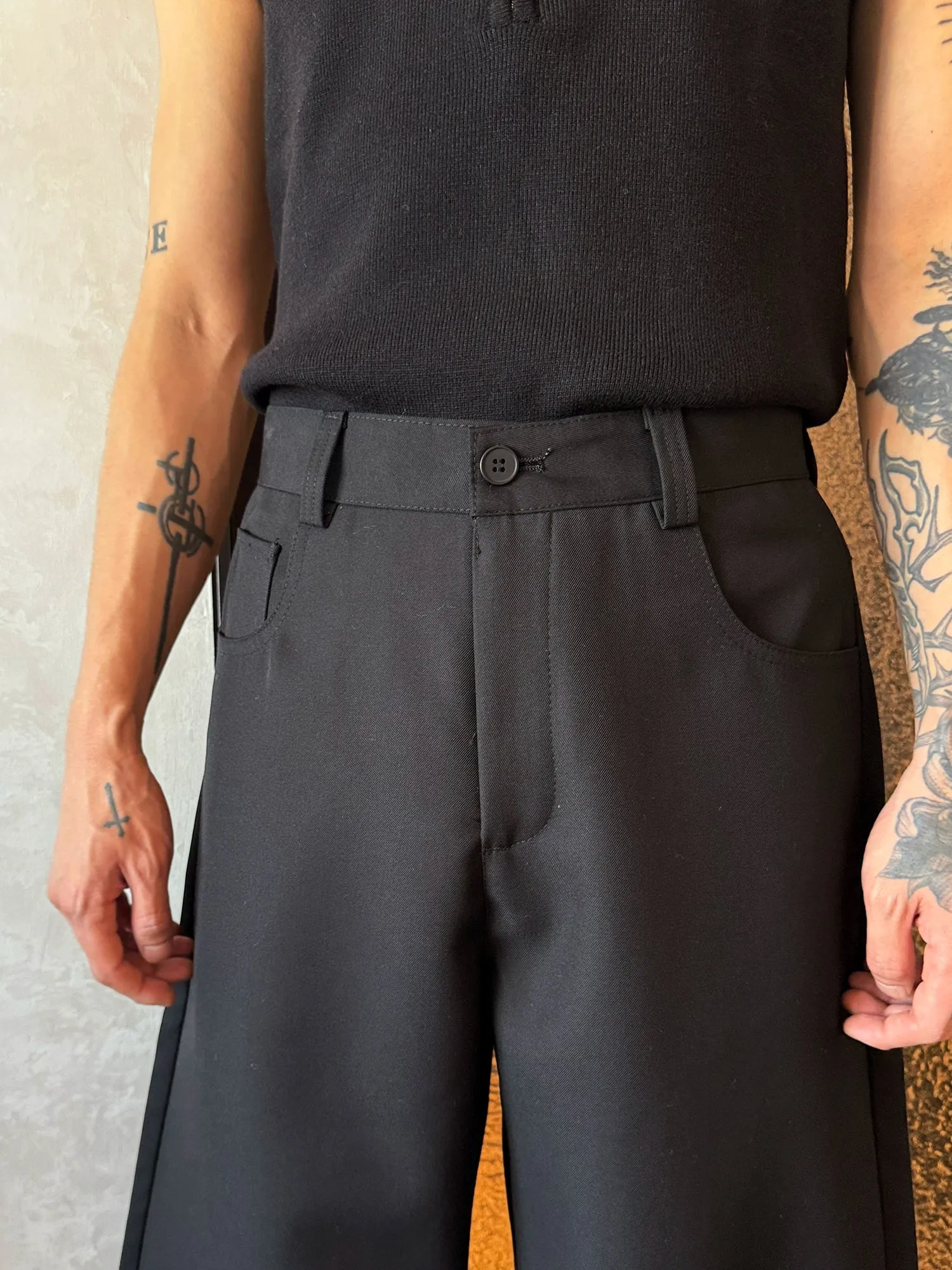 High-Waisted Wide-Leg Casual Pants
