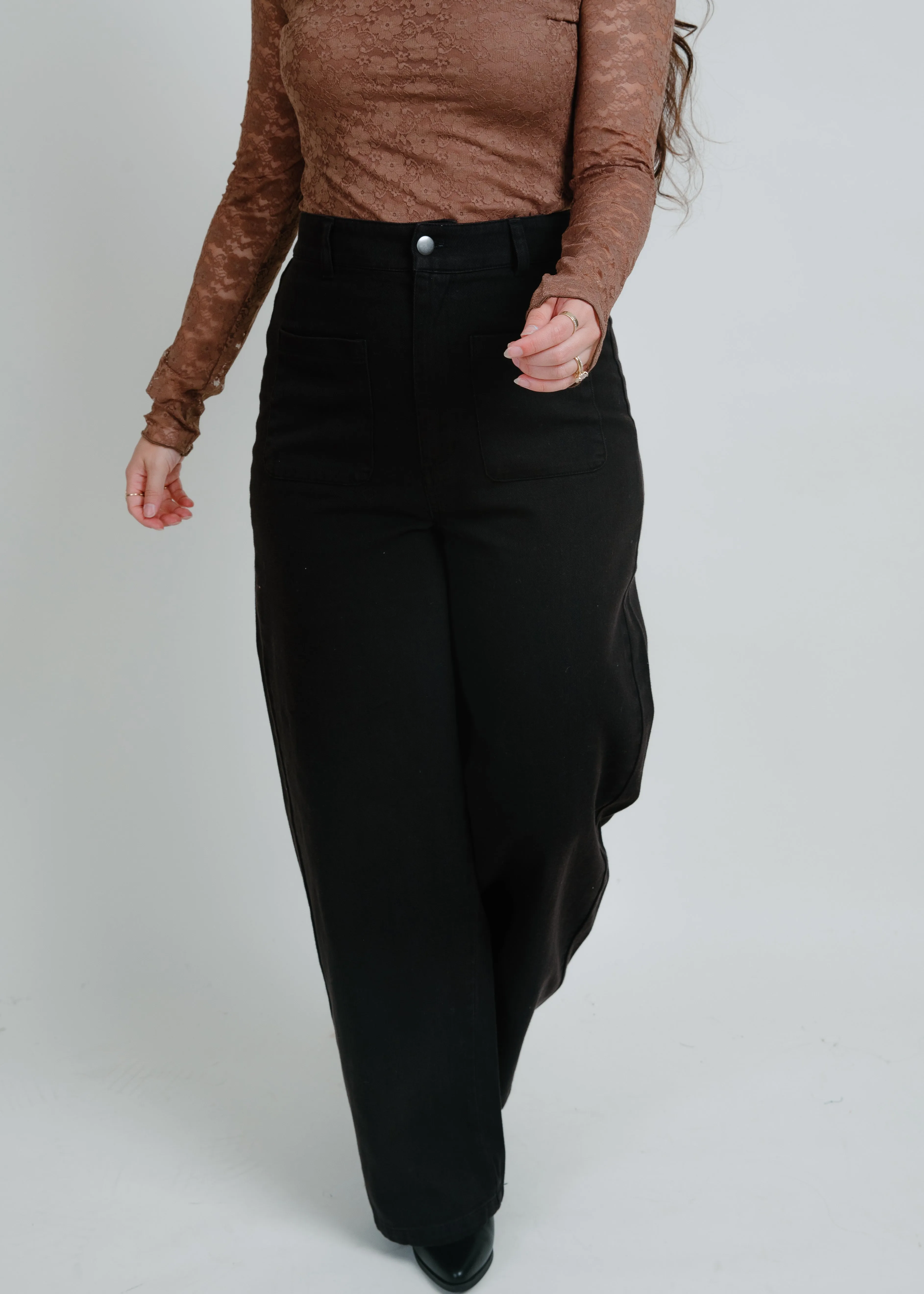 Hilton Wide-Leg Pants - Black