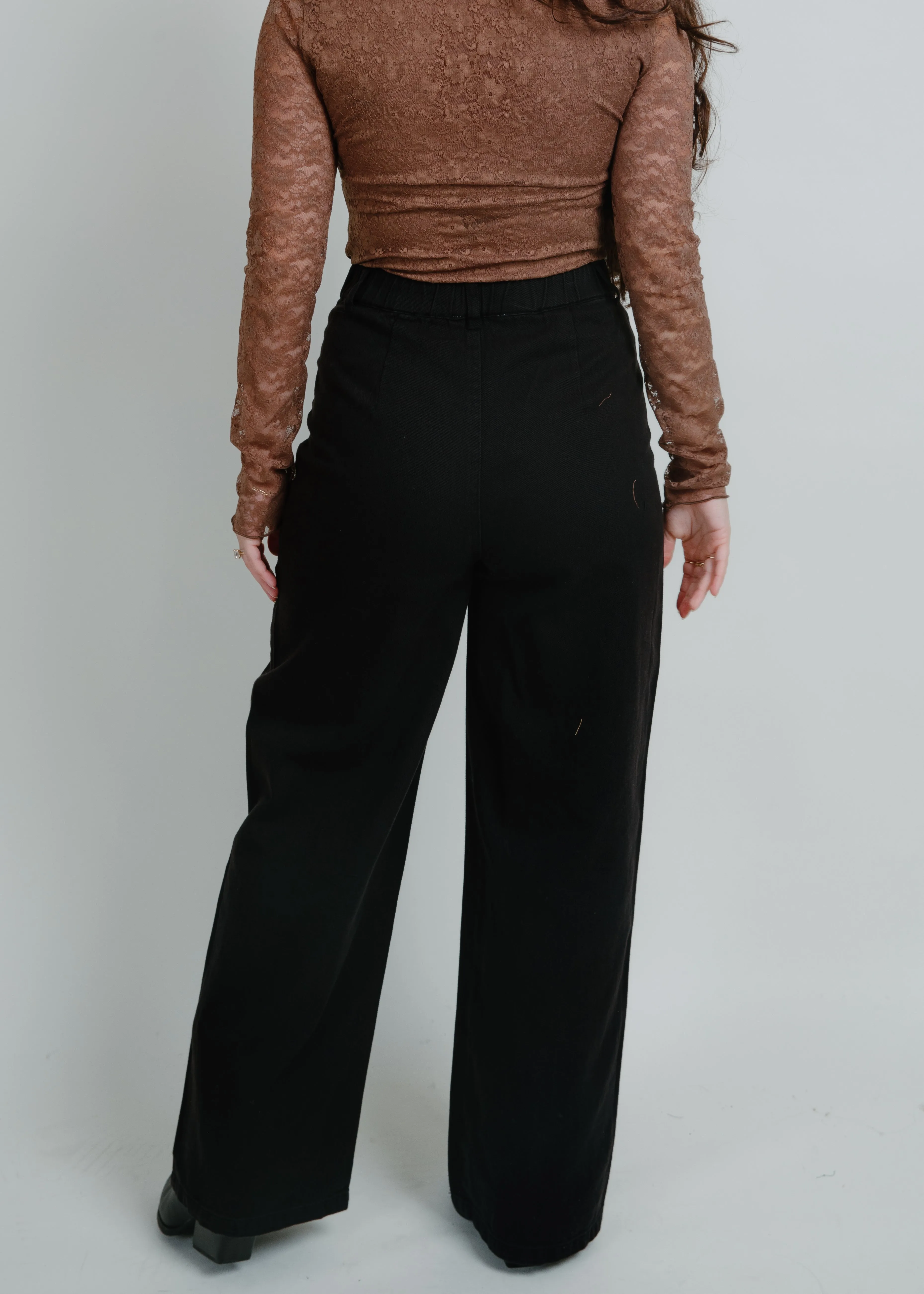 Hilton Wide-Leg Pants - Black