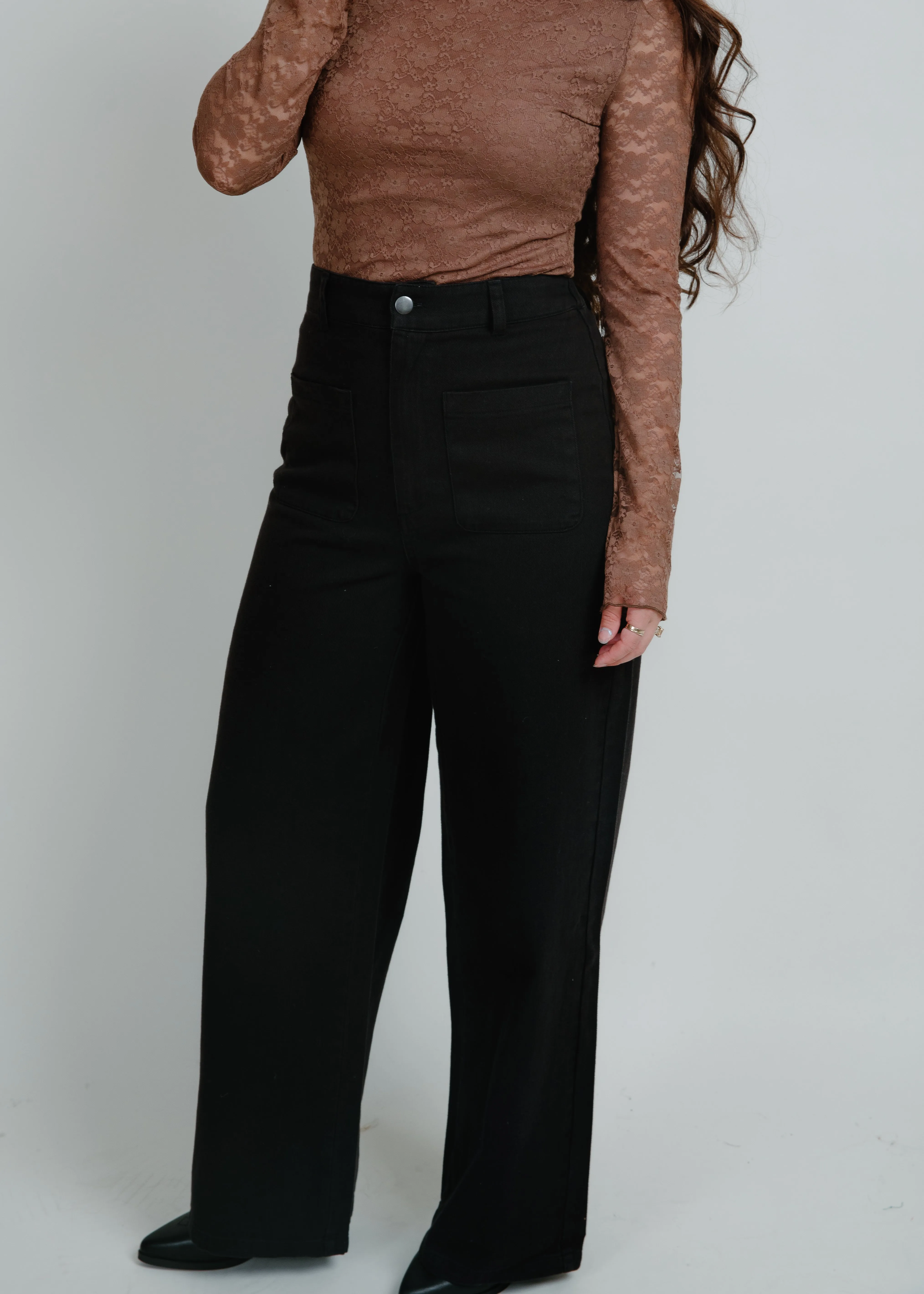 Hilton Wide-Leg Pants - Black