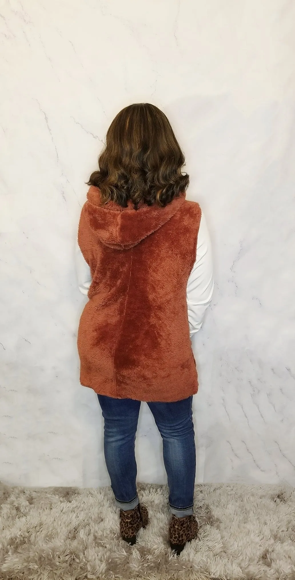 Hooded Faux Fur Vest