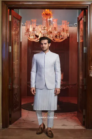 Ice blue bandhgala set