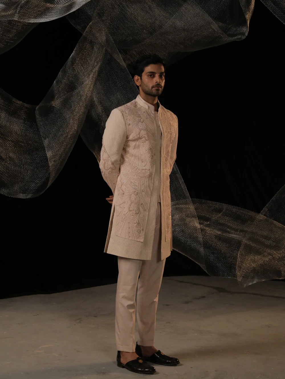 Indowestern With Ai Designed Bead And Resam Work