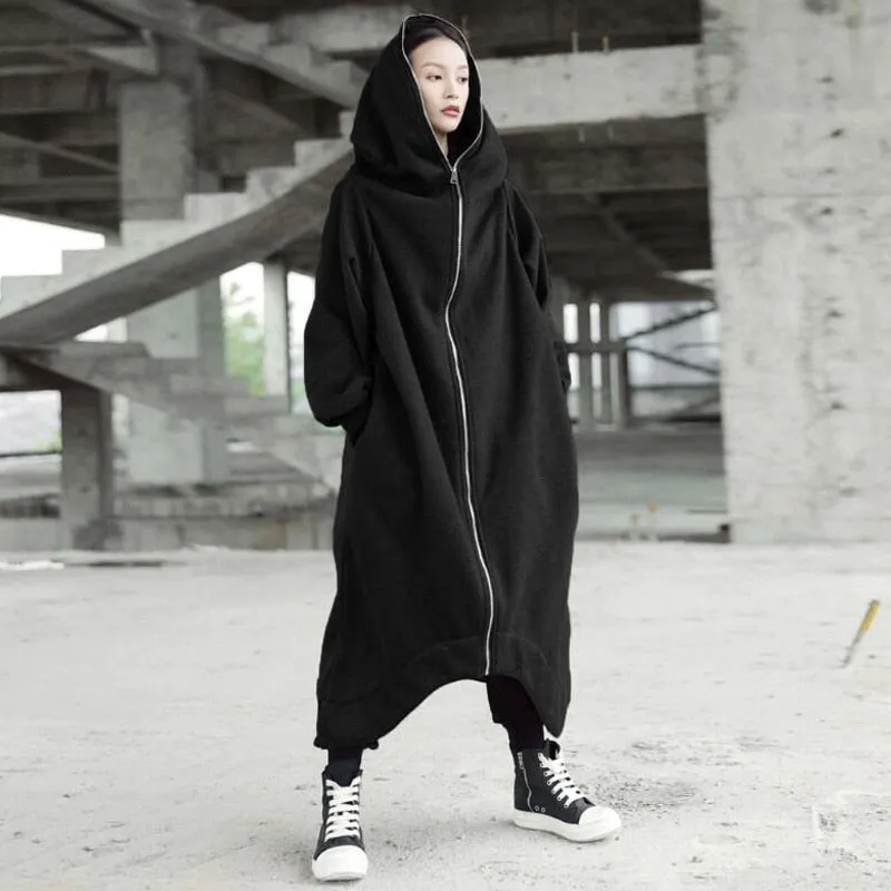 Irregular Asymmetric Boyfriend Long Coat