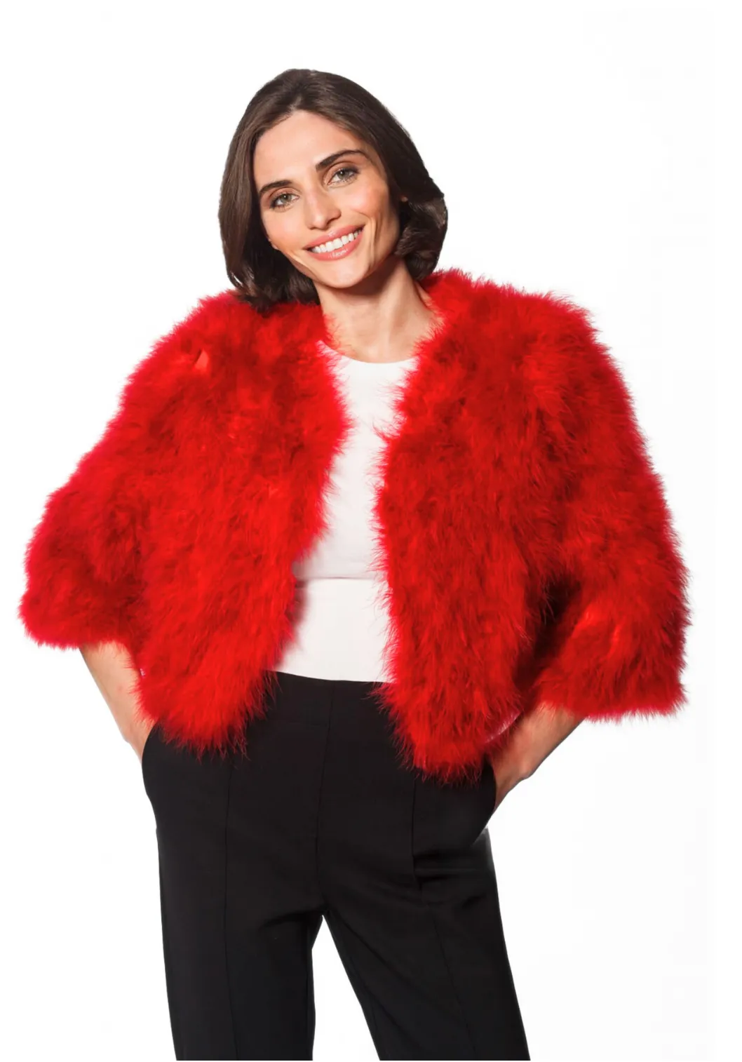 Jacket, Marabou Feather Bolero - Linda Richards - Style FT084