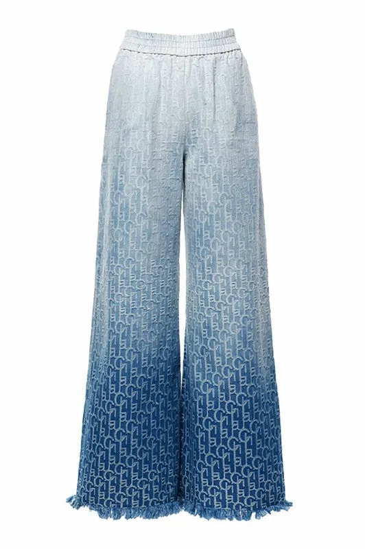 Jacquard Ombre Wide Leg Pants