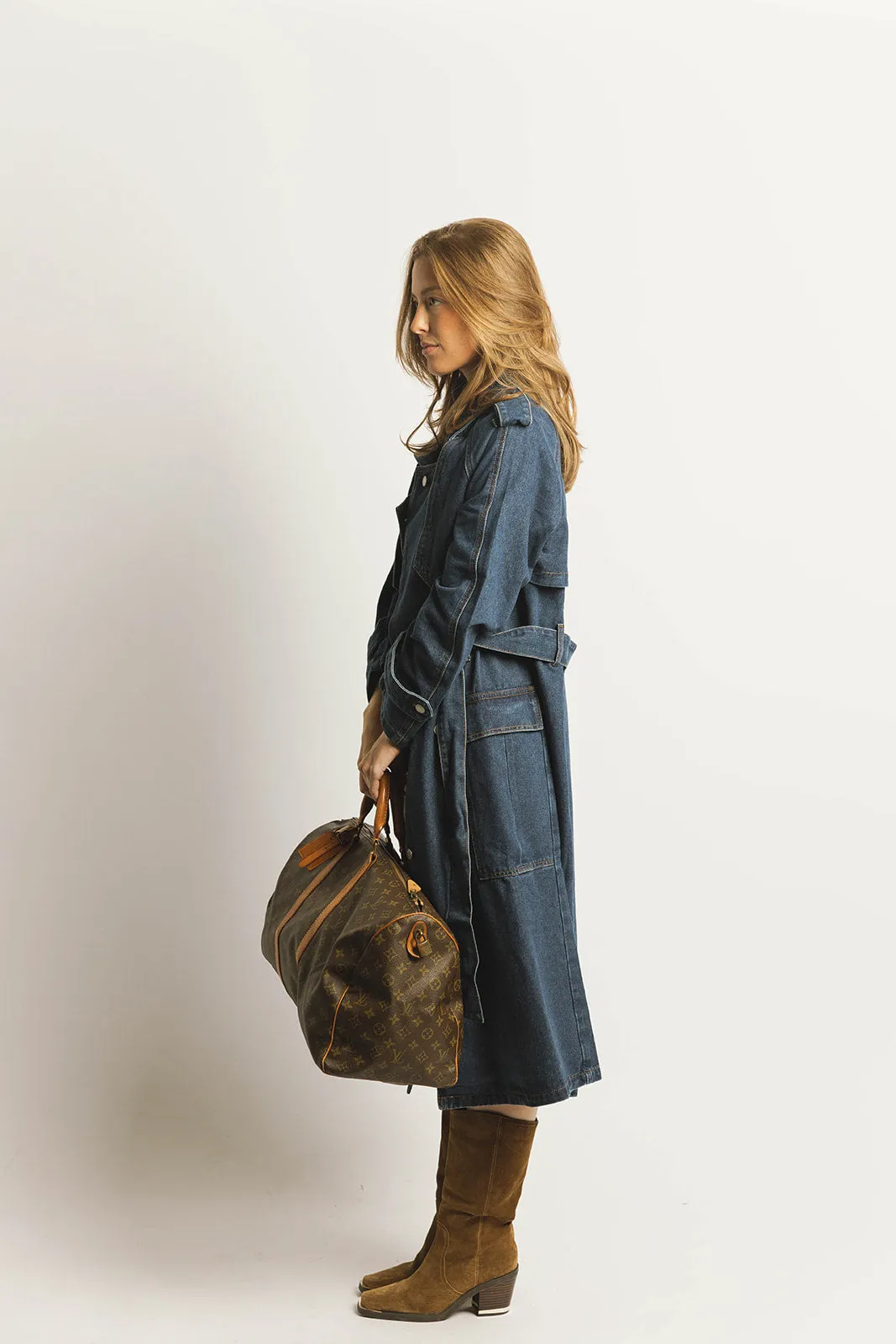 Jaylene Denim Trench Coat