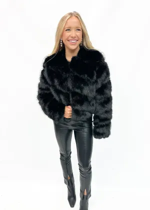 Jayley Handmade Bamboo Lyocell Faux Fur Jacket - Black