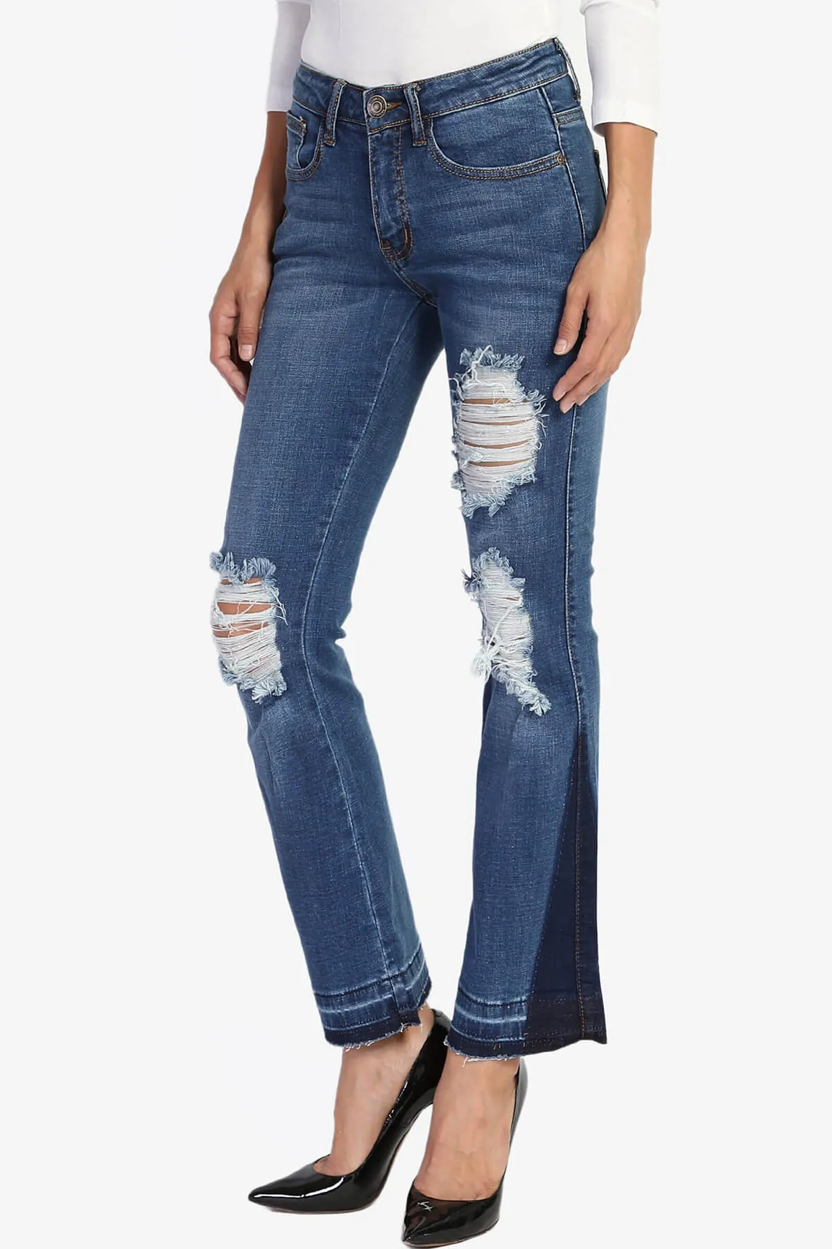 Jenna Cutoff Crop Flare Jeans