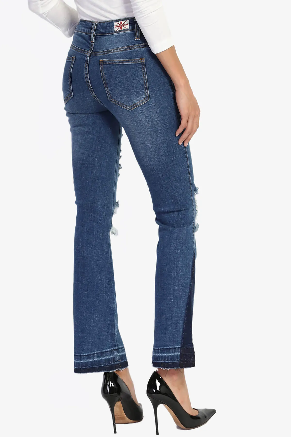 Jenna Cutoff Crop Flare Jeans