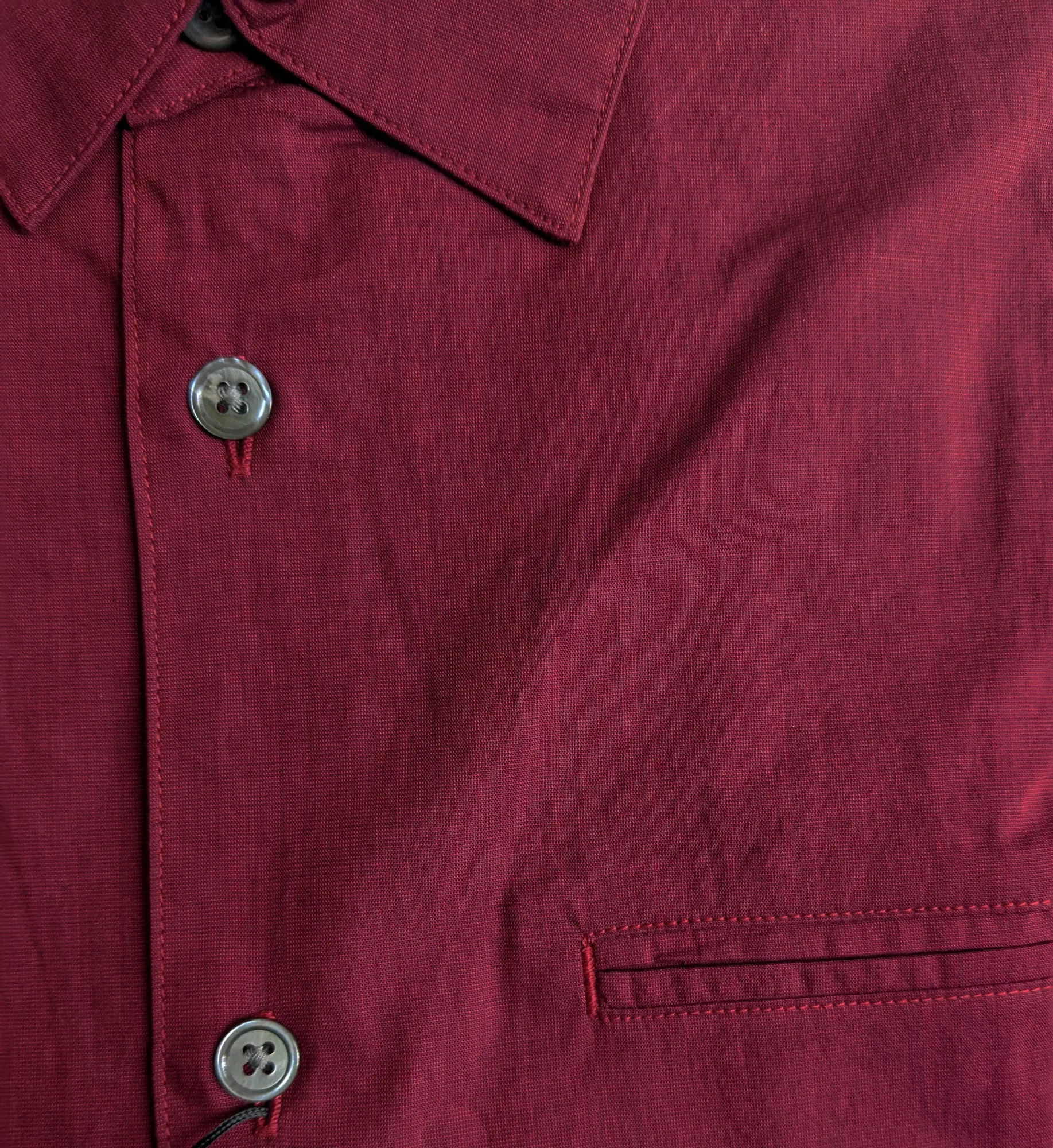 John Varavtos Cranberry Cotton Long Sleeve Button Down Shirt $248 NWT