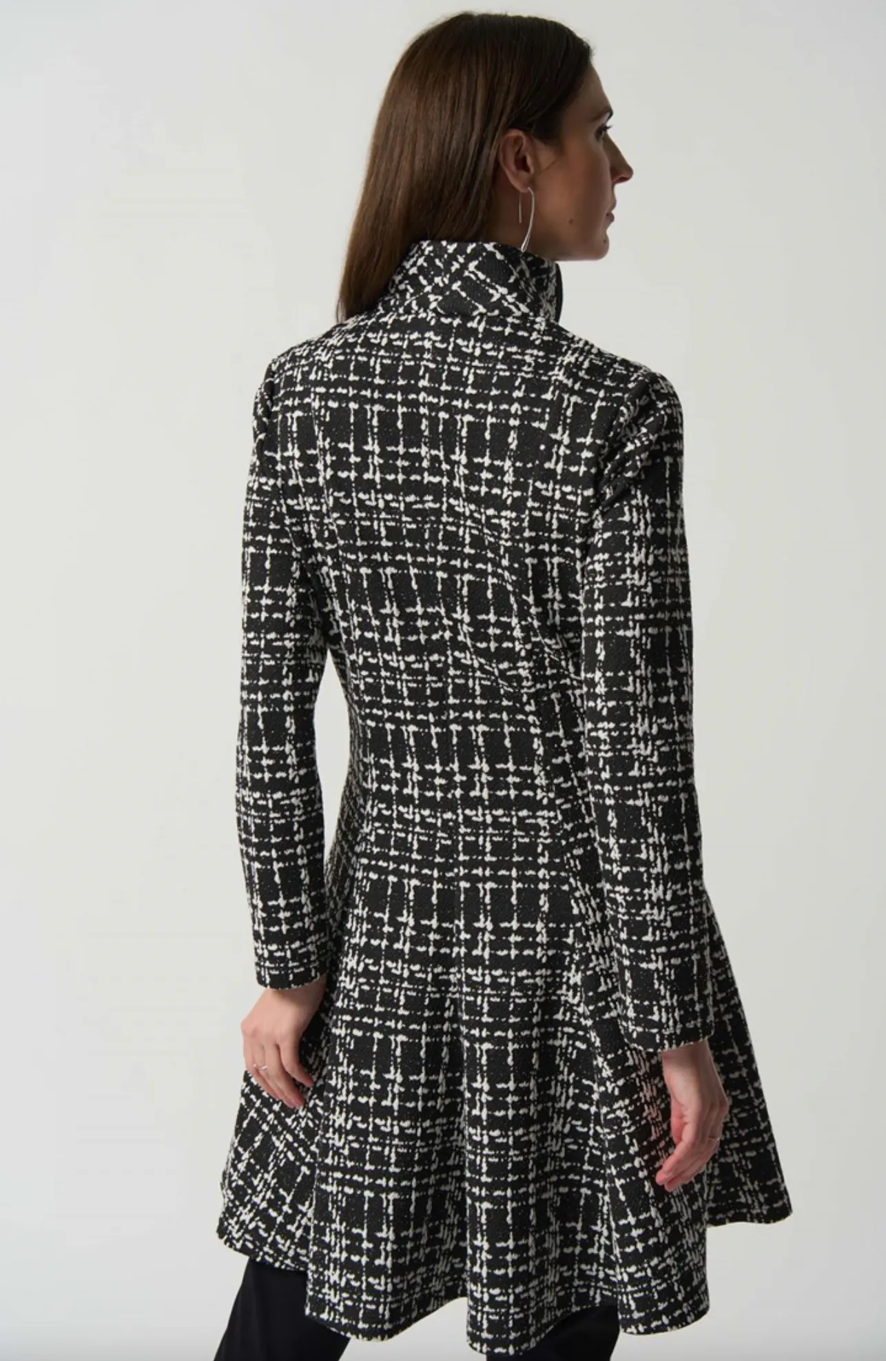 Joseph Ribkoff Black/White Plaid Coat