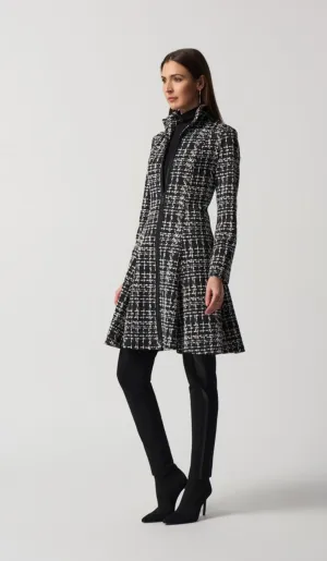Joseph Ribkoff Black/White Plaid Coat