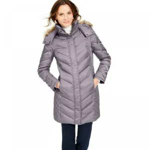 Kenneth Cole Women's Faux Fur Trim Hooded Down Puffer Coat