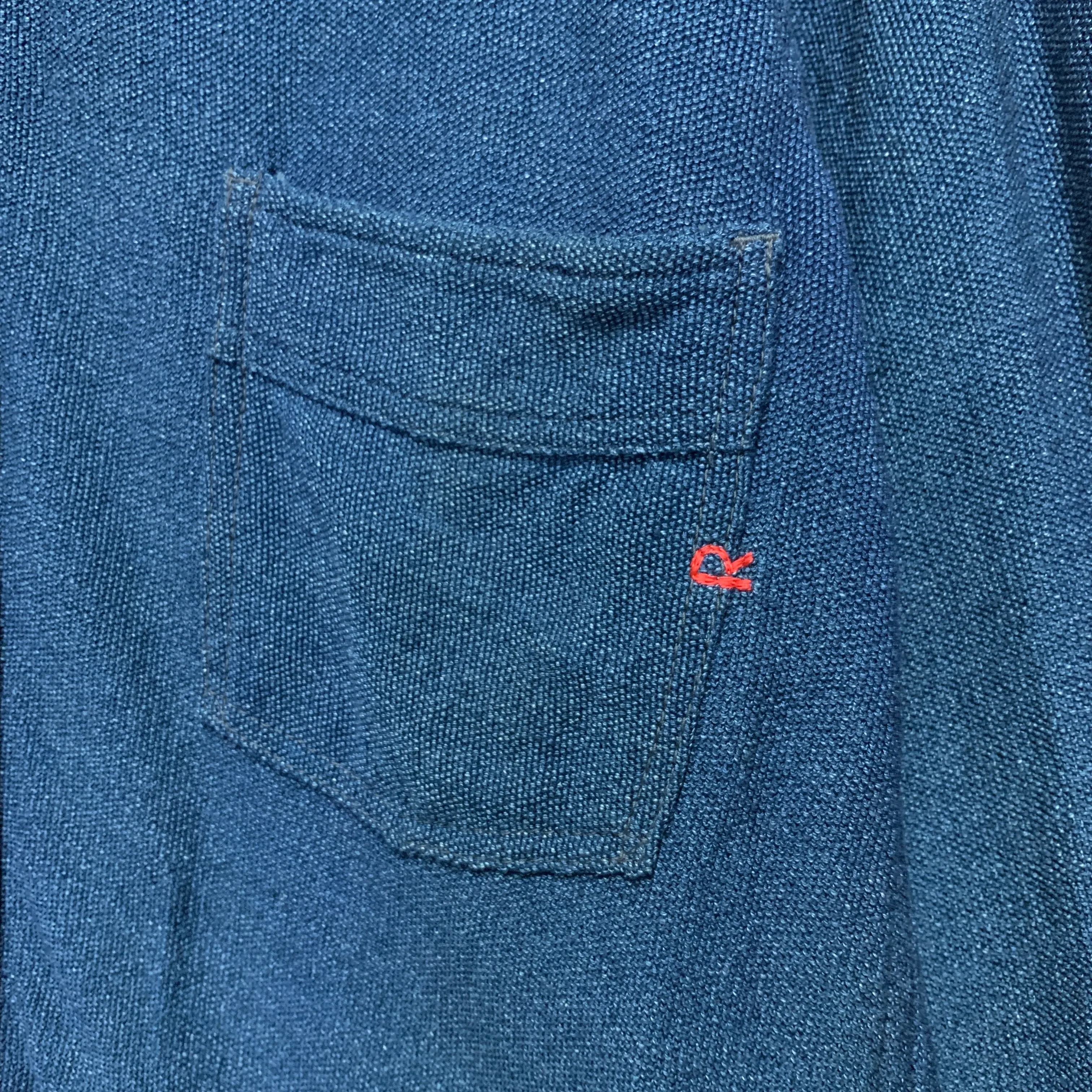 [L] 45rpm Woven Cotton Indigo Work Smock Jacket Coat