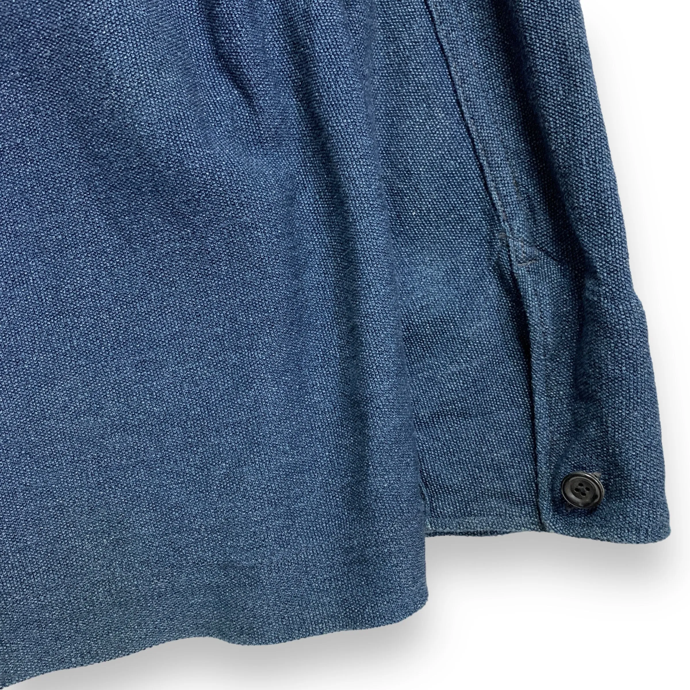 [L] 45rpm Woven Cotton Indigo Work Smock Jacket Coat
