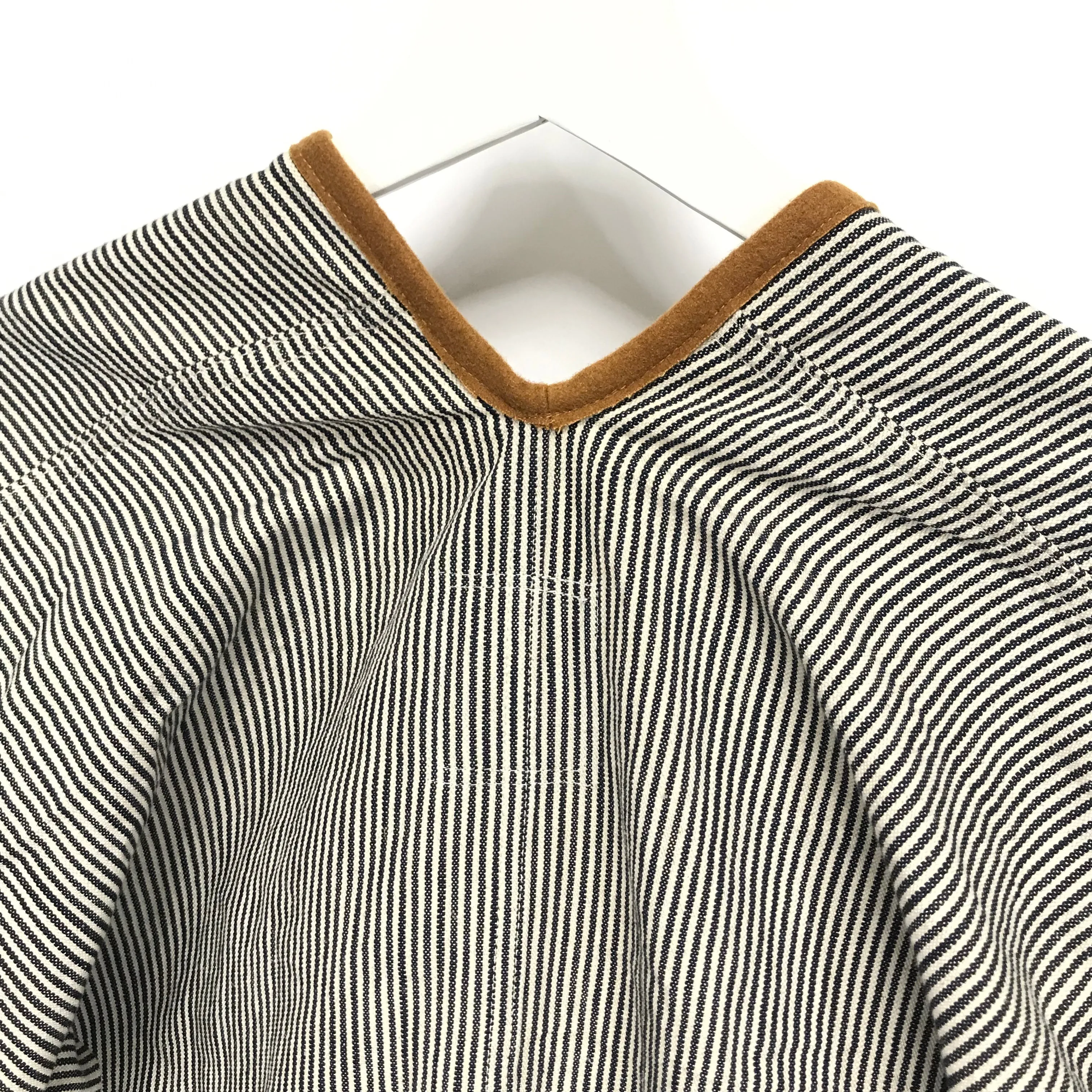 [L] Visvim ICT 16AW Sanjuro Coat Hickory Stripe Cotton Linen
