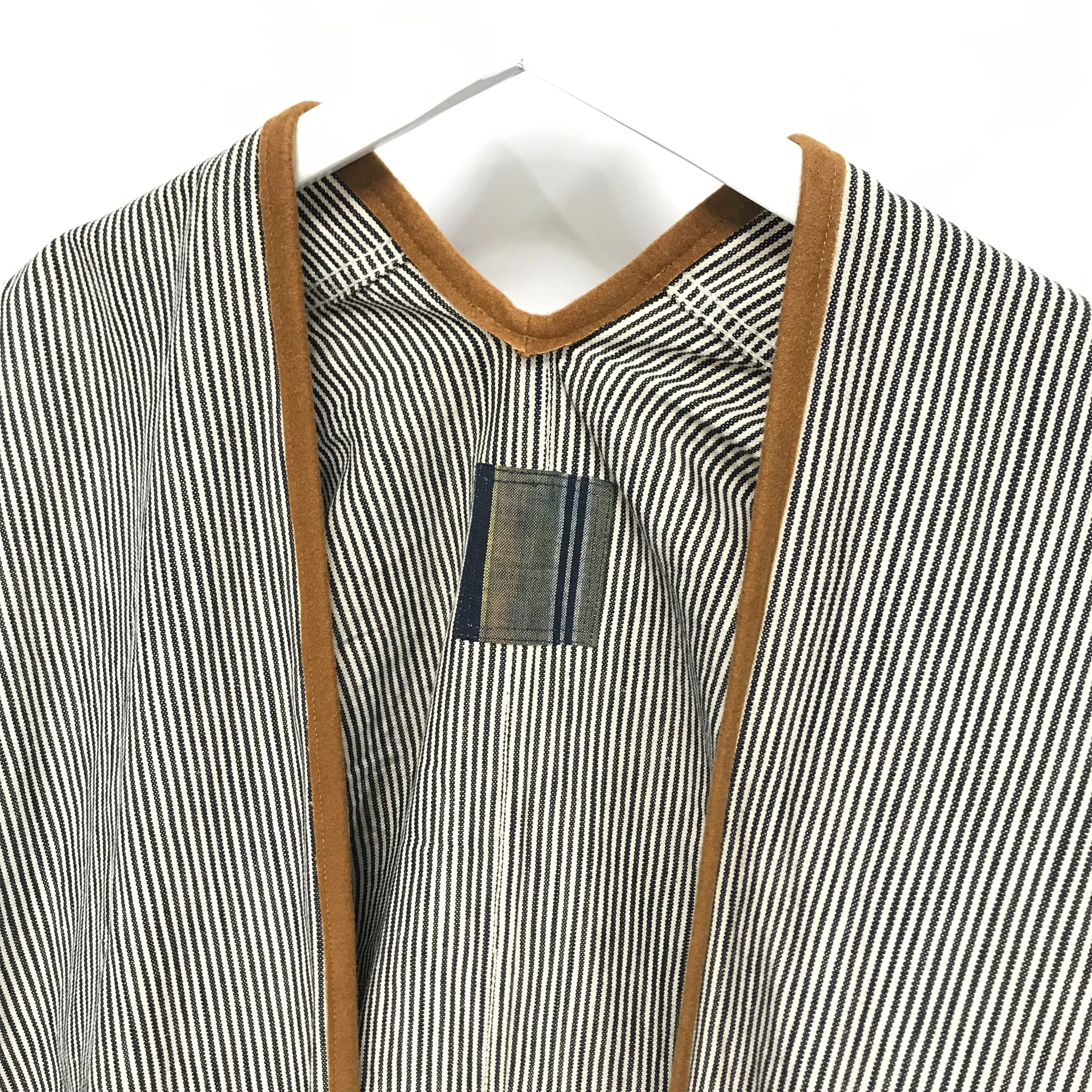 [L] Visvim ICT 16AW Sanjuro Coat Hickory Stripe Cotton Linen