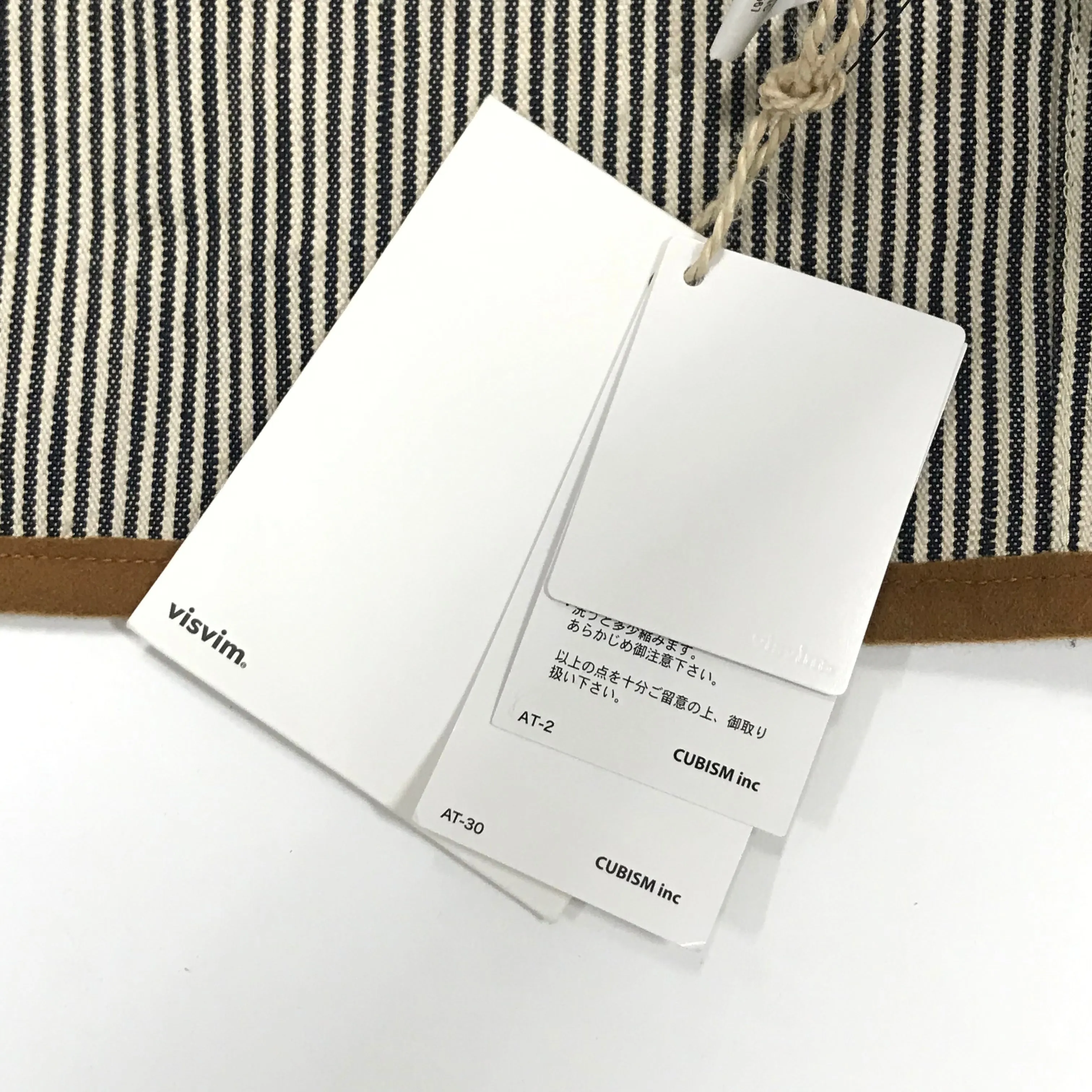 [L] Visvim ICT 16AW Sanjuro Coat Hickory Stripe Cotton Linen