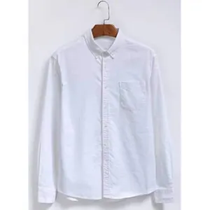Laconic Shirt Collar One Pocket Long Sleeves Solid Color Shirt For Men - White 2xl