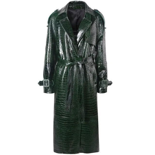 Ladies Genuine Leather Trench Coat