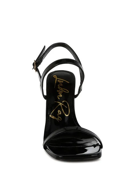 Ladra Fantasy Wedge 3.5" Heel Black Sandals
