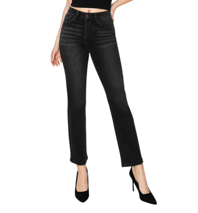 Lani Black Crop Straight Jean